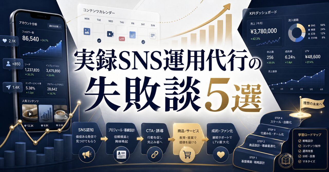 SNS運用代行の失敗談5選と回避策のアイキャッチ