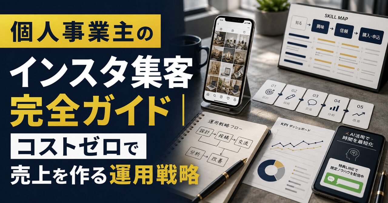 個人事業主のインスタ集客完全ガイド|コストゼロで売上を作る運用戦略