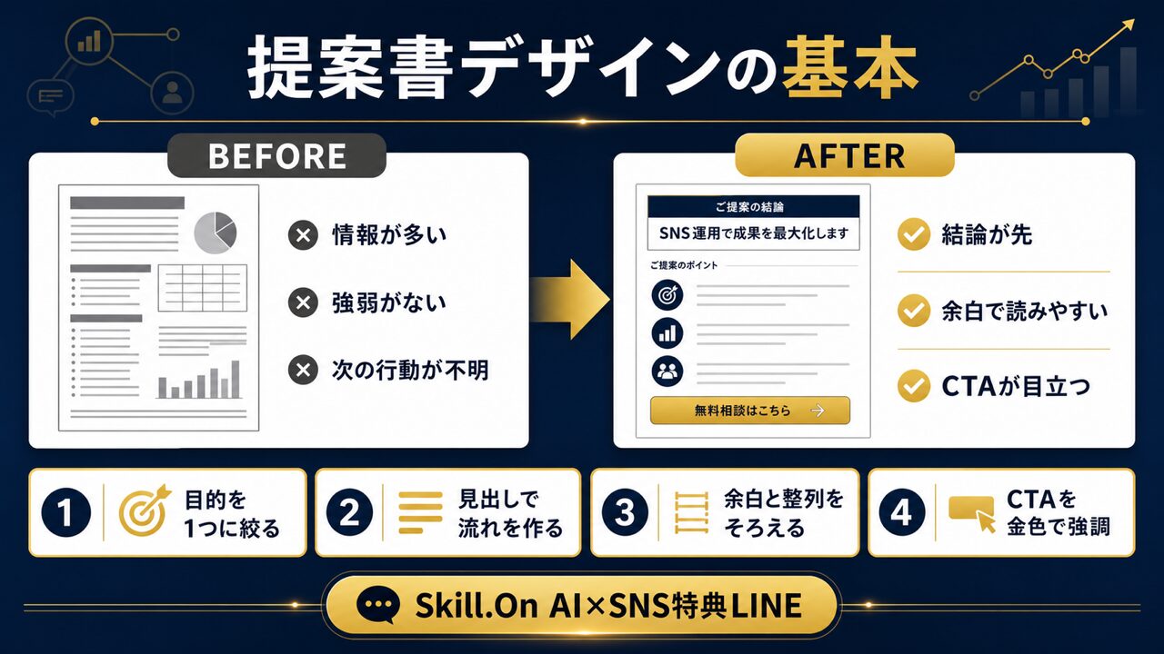 【実例公開】SNS運用代行の提案書・営業DMの書き方｜未経験でも受注できるテンプレートの要点を整理した図解