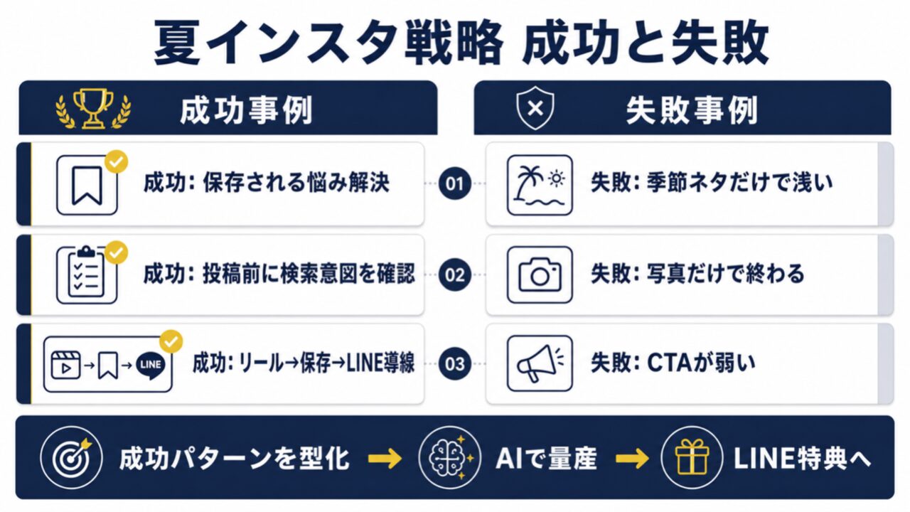 夏に向けたインスタ投稿戦略|季節コンテンツで保存率を3倍にする方法の要点を整理した図解