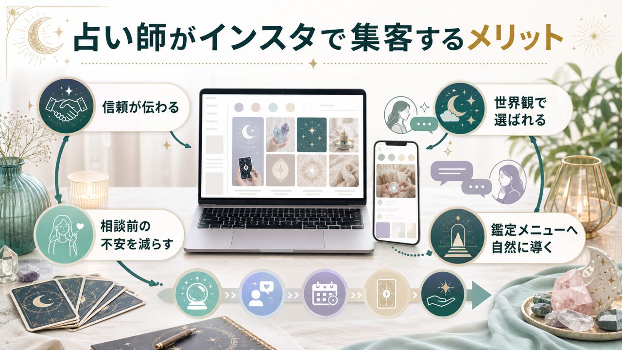 占い師がインスタ集客を行うメリットの図解