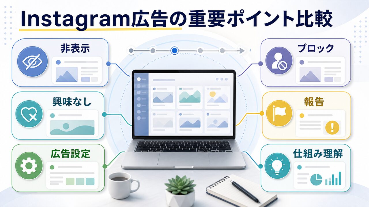 比較表で見る｜Instagram（インスタグラム）広告の重要ポイントの図解