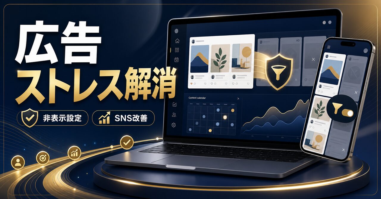 Instagram（インスタグラム）広告を非表示にしたい！うざいコンテンツを簡単に消す6つの方法と仕組みをプロのコンサルが徹底解説のアイキャッチ