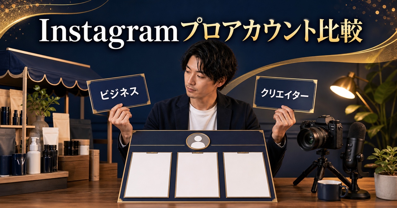 Instagramビジネス・クリエイターアカウントの料金は？個人ブログとプロアカウントの違い・機能やメリット、切り替え方法を完全解説のアイキャッチ