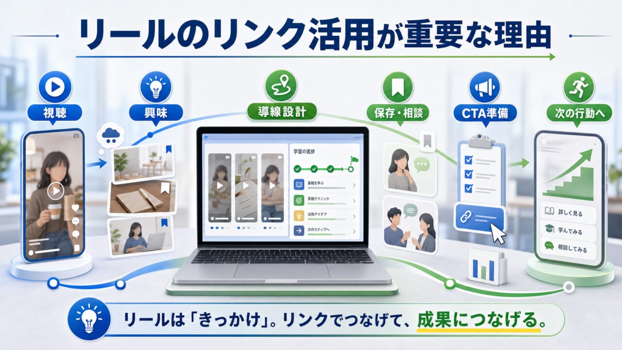 なぜ今、リール動画の「リンク活用」が死活問題になるほど重要なのか？の図解