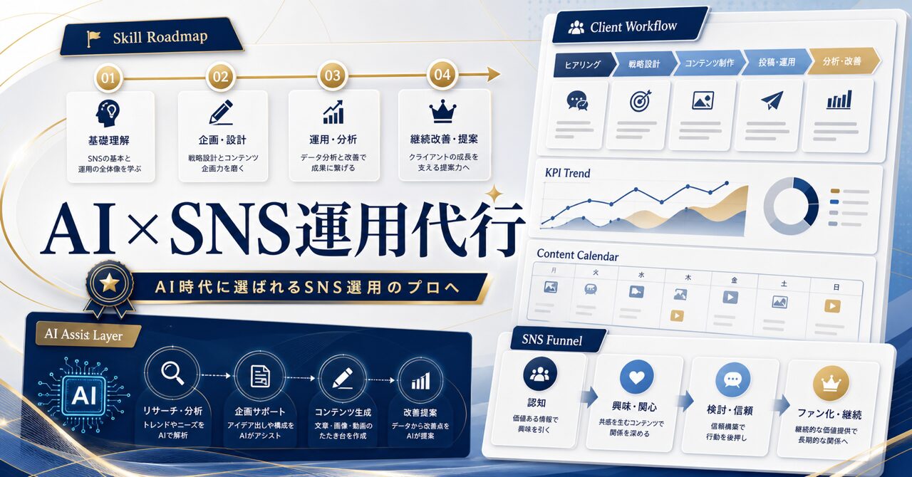 【2026年版】SNS運用代行の将来性｜AI時代に生き残るスキルとはのアイキャッチ