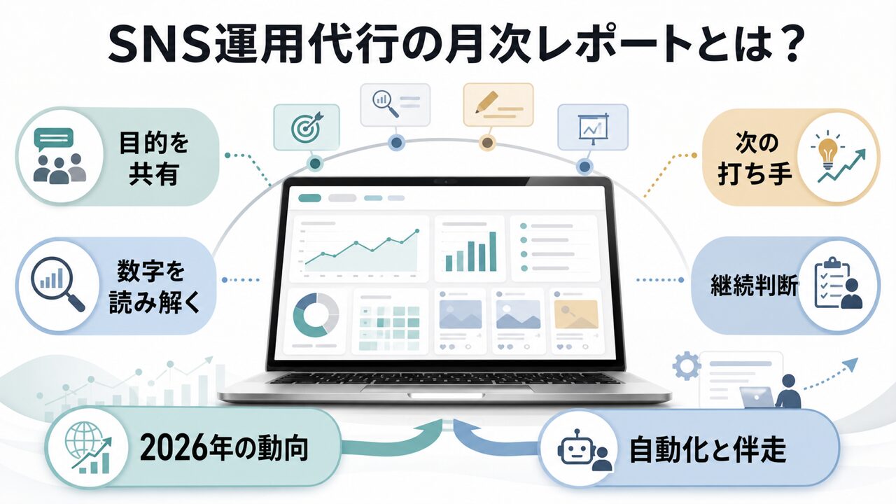 SNS運用代行の月次レポートの書き方とは?基本的な定義と2026年の最新動向の図解
